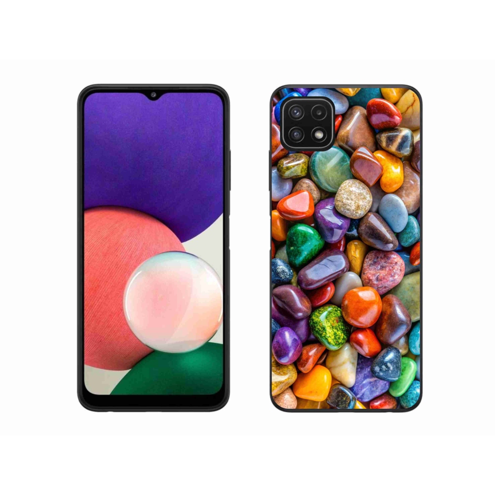 Gelový kryt mmCase na Samsung Galaxy A22 5G - barevné kamínky