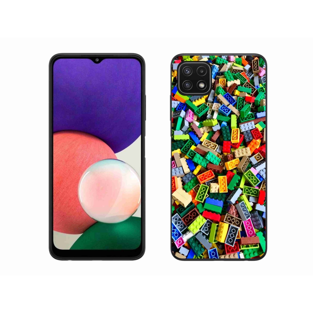Gelový kryt mmCase na Samsung Galaxy A22 5G - barevné stavební kostky