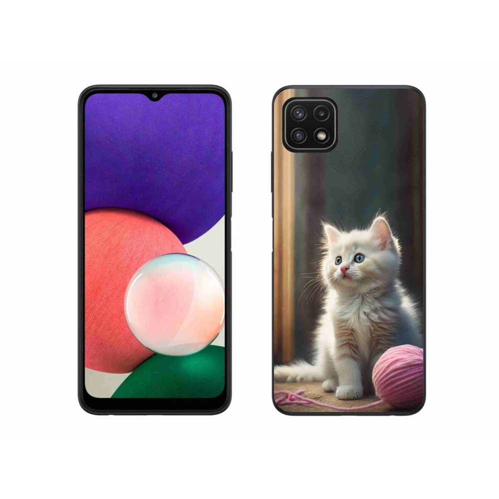 Gelový kryt mmCase na Samsung Galaxy A22 5G - bílé kotě 2