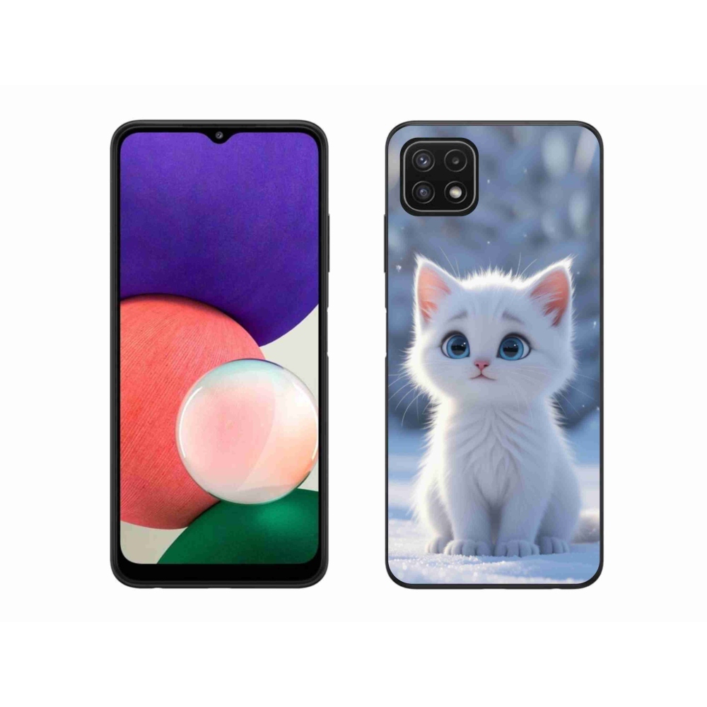 Gelový kryt mmCase na Samsung Galaxy A22 5G - bílé kotě 3