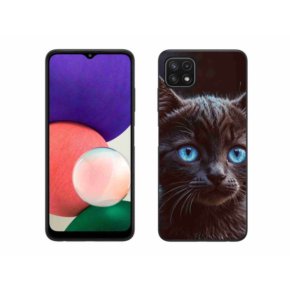Gelový kryt mmCase na Samsung Galaxy A22 5G - černé kotě 2