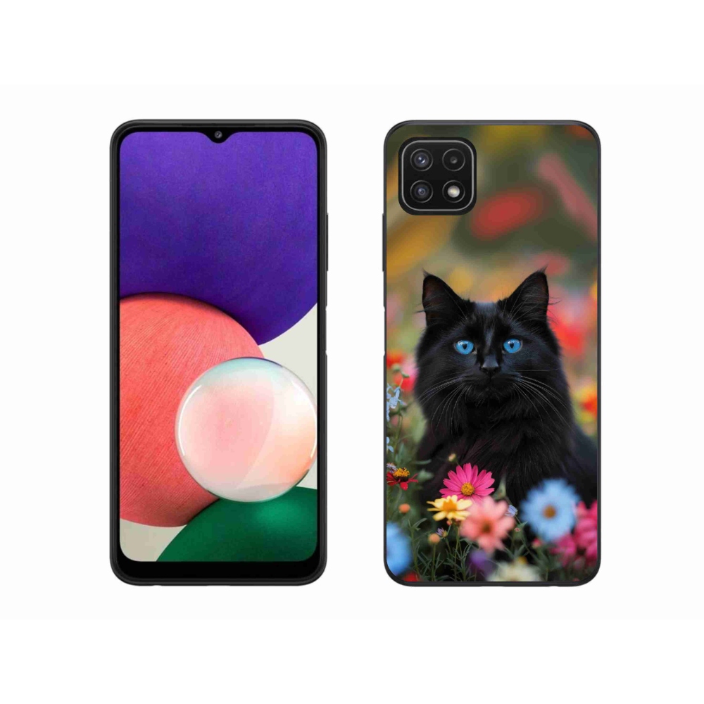 Gelový kryt mmCase na Samsung Galaxy A22 5G - černé kotě 4