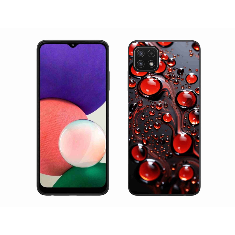 Gelový kryt mmCase na Samsung Galaxy A22 5G - červené kapky 2