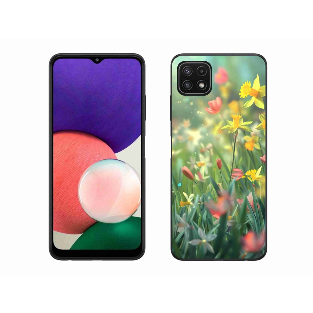 Gelový kryt mmCase na Samsung Galaxy A22 5G - jarní květy