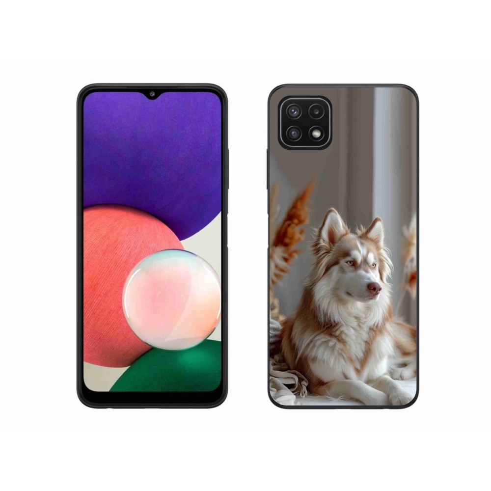 Gelový kryt mmCase na Samsung Galaxy A22 5G - klidný sibiřský husky