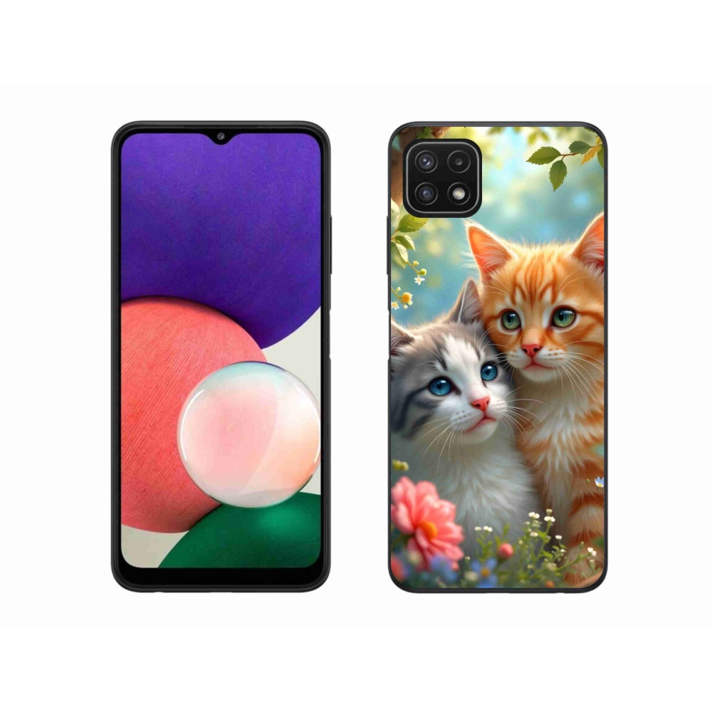 Gelový kryt mmCase na Samsung Galaxy A22 5G - kočičí láska 2