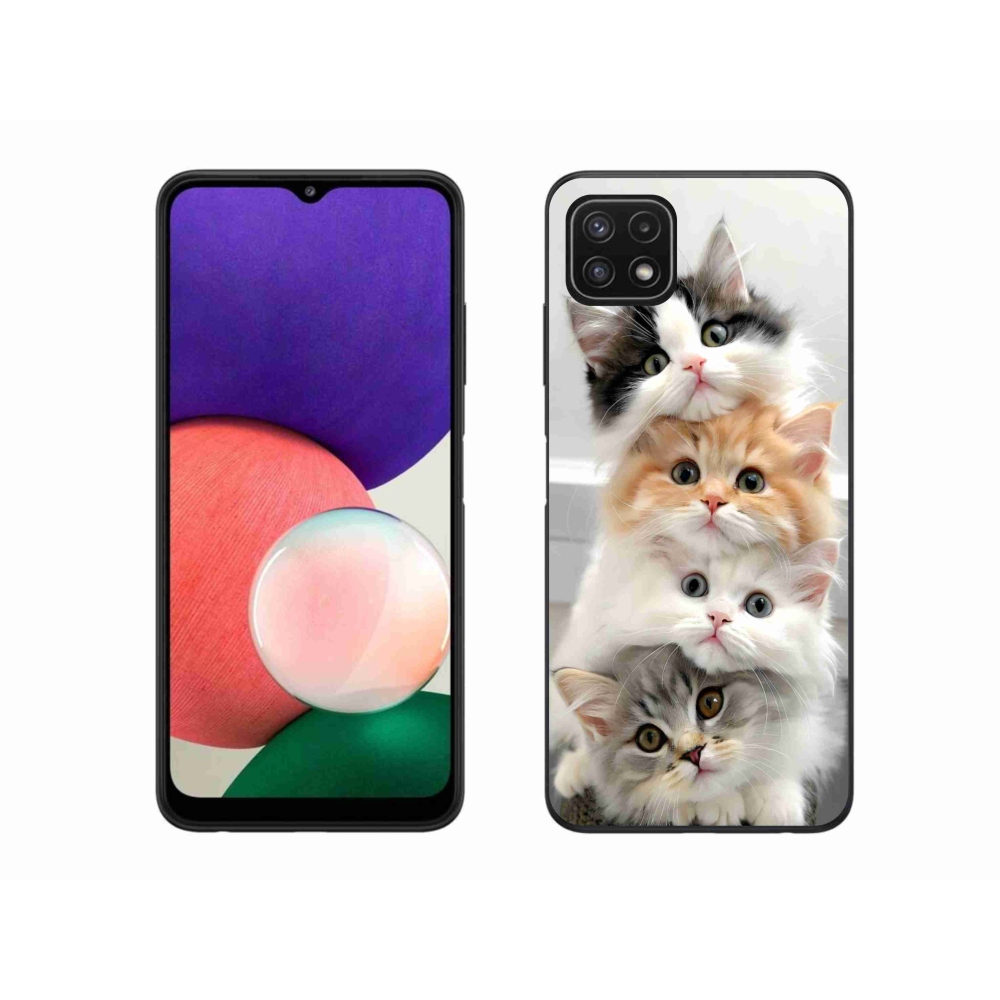 Gelový kryt mmCase na Samsung Galaxy A22 5G - kočičí parta