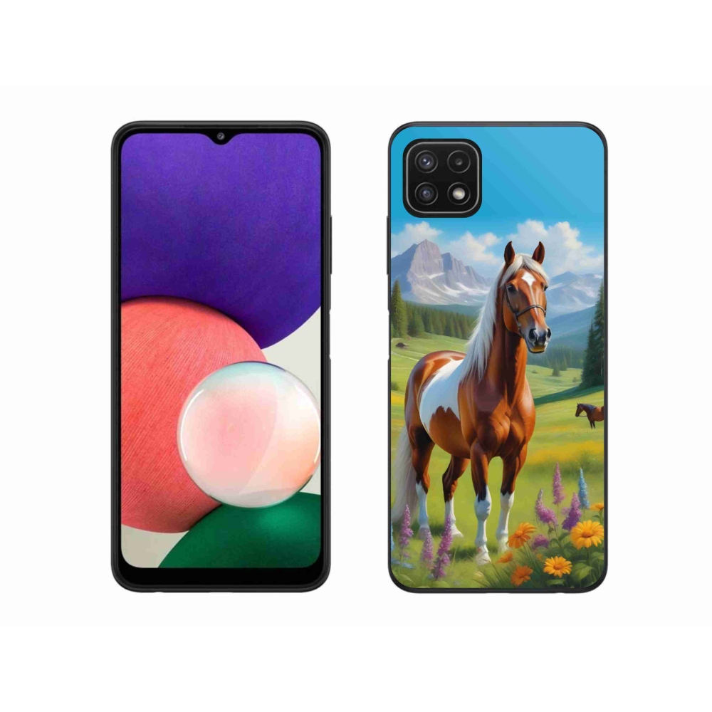 Gelový kryt mmCase na Samsung Galaxy A22 5G - kůň na louce
