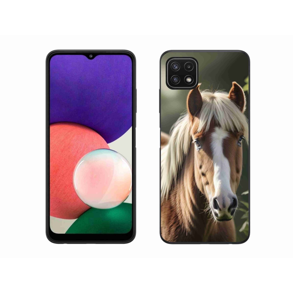Gelový kryt mmCase na Samsung Galaxy A22 5G - kůň se světlou hřívou