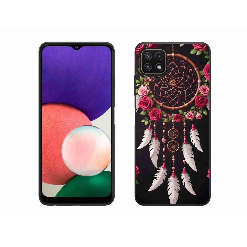 Gelový kryt mmCase na Samsung Galaxy A22 5G - lapač snů s růžemi