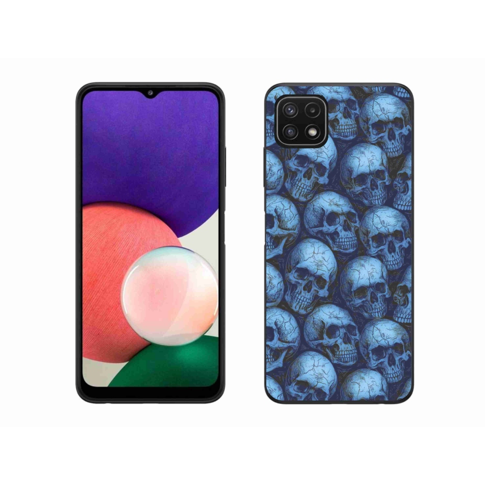 Gelový kryt mmCase na Samsung Galaxy A22 5G - lebky