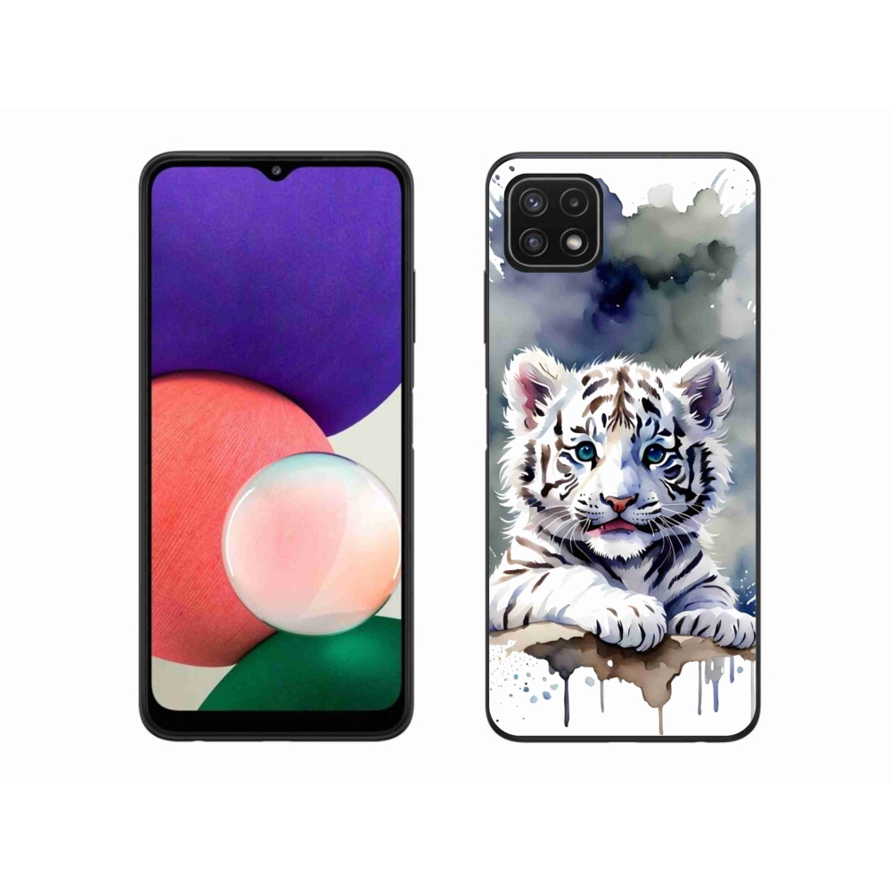 Gelový kryt mmCase na Samsung Galaxy A22 5G - mládě bílého tygra
