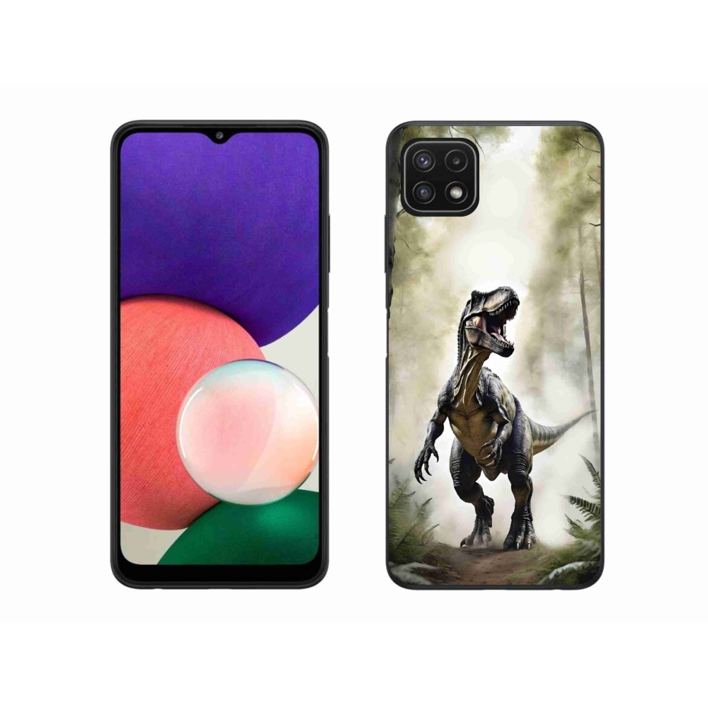Gelový kryt mmCase na Samsung Galaxy A22 5G - naštvaný T-Rex