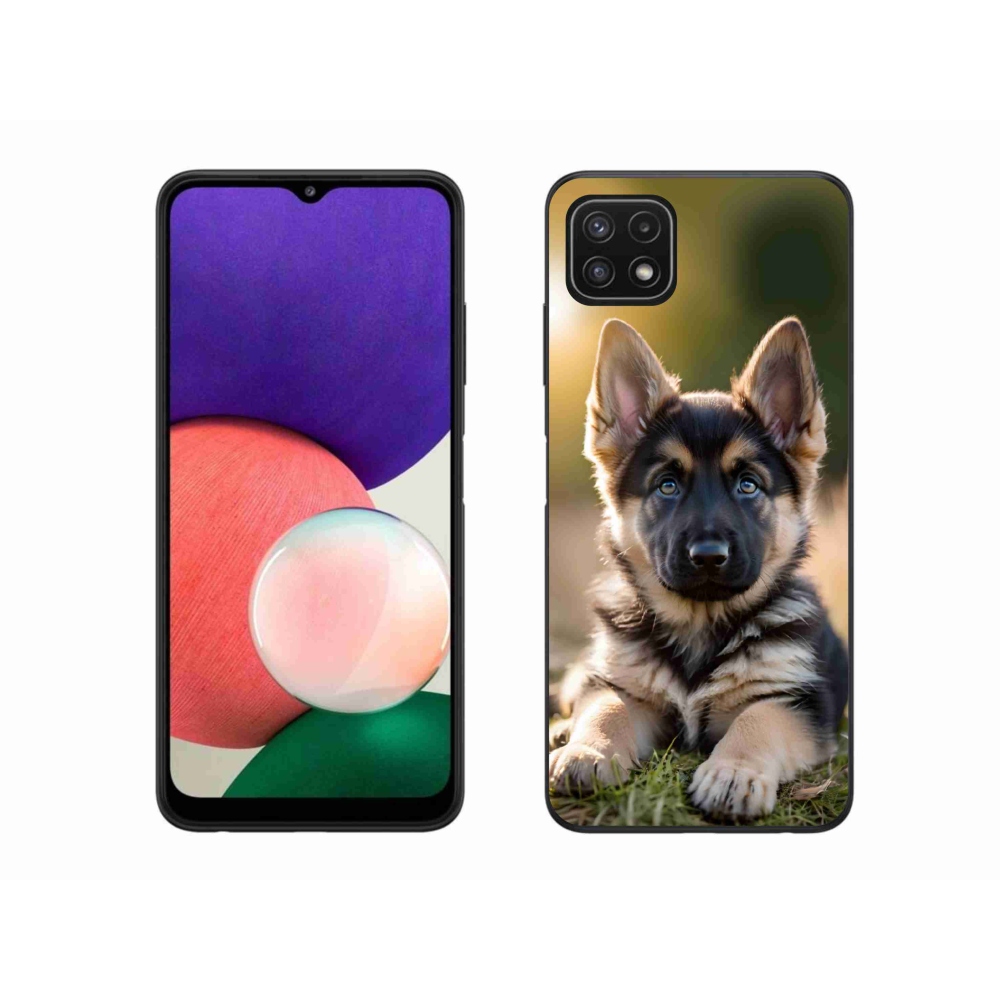 Gelový kryt mmCase na Samsung Galaxy A22 5G - německý ovčák v přírodě