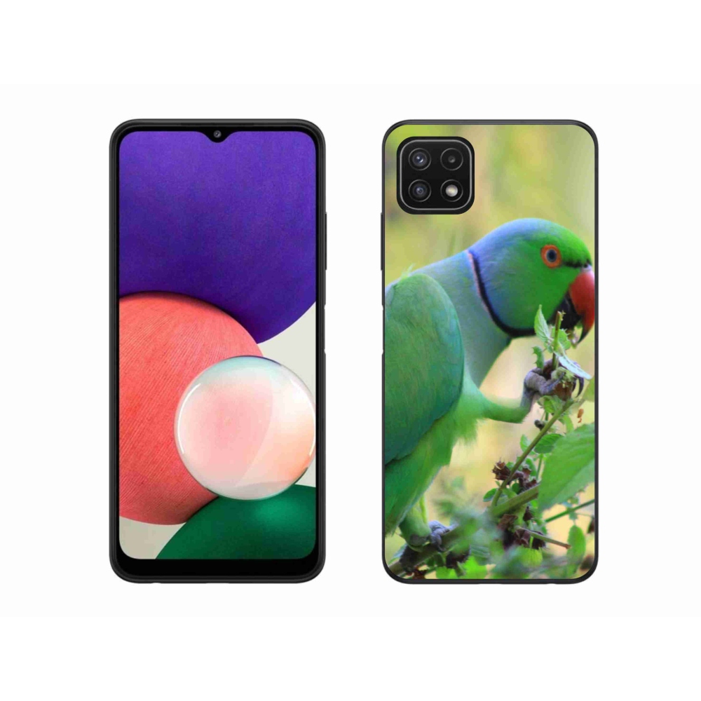 Gelový kryt mmCase na Samsung Galaxy A22 5G - papoušek alexandr