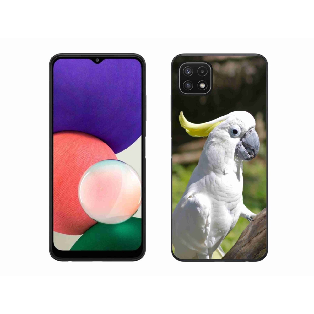 Gelový kryt mmCase na Samsung Galaxy A22 5G - papoušek kakadu 2