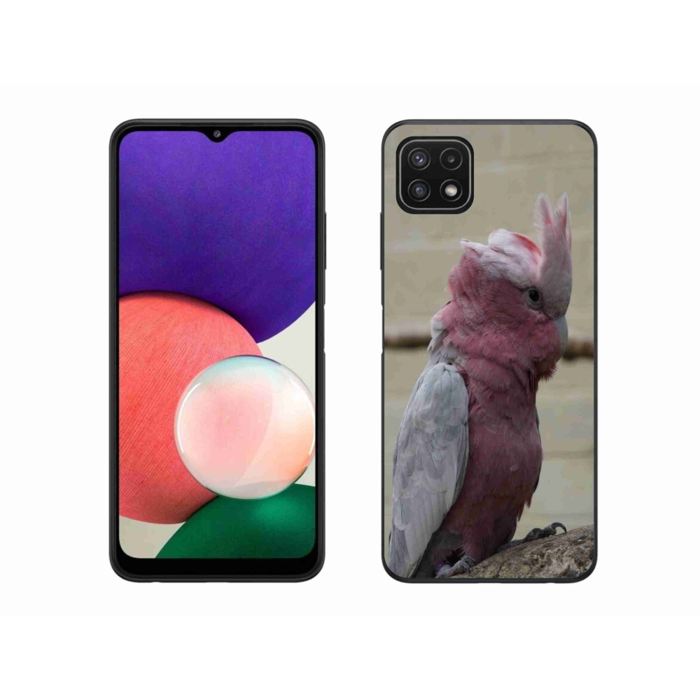 Gelový kryt mmCase na Samsung Galaxy A22 5G - papoušek kakadu růžový