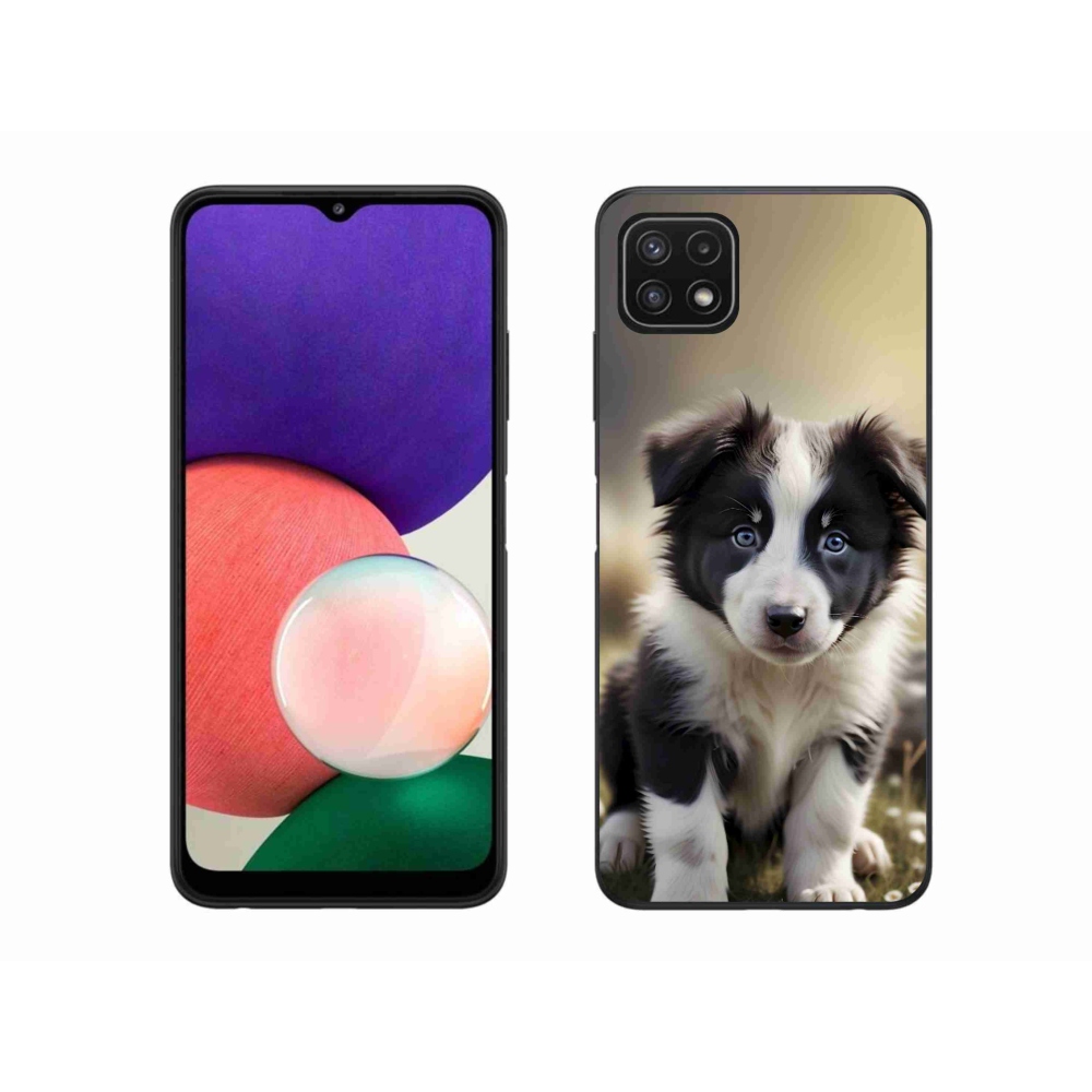 Gelový kryt mmCase na Samsung Galaxy A22 5G - roztomilá border kolie