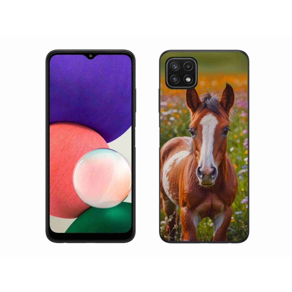 Gelový kryt mmCase na Samsung Galaxy A22 5G - roztomilé hříbě