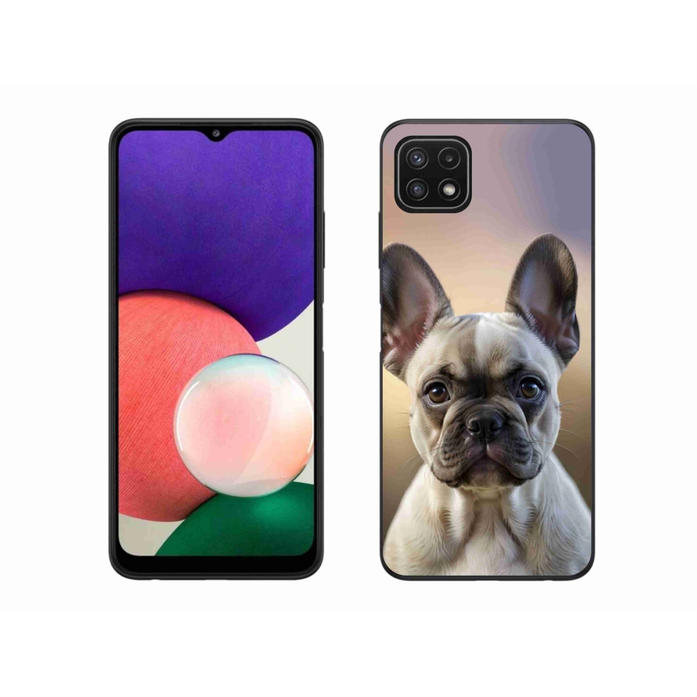 Gelový kryt mmCase na Samsung Galaxy A22 5G - roztomilý francouzský buldoček