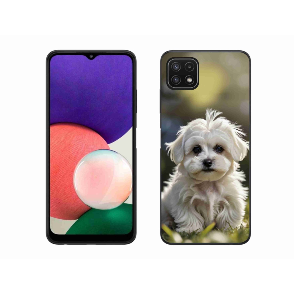 Gelový kryt mmCase na Samsung Galaxy A22 5G - roztomilý maltézský psík