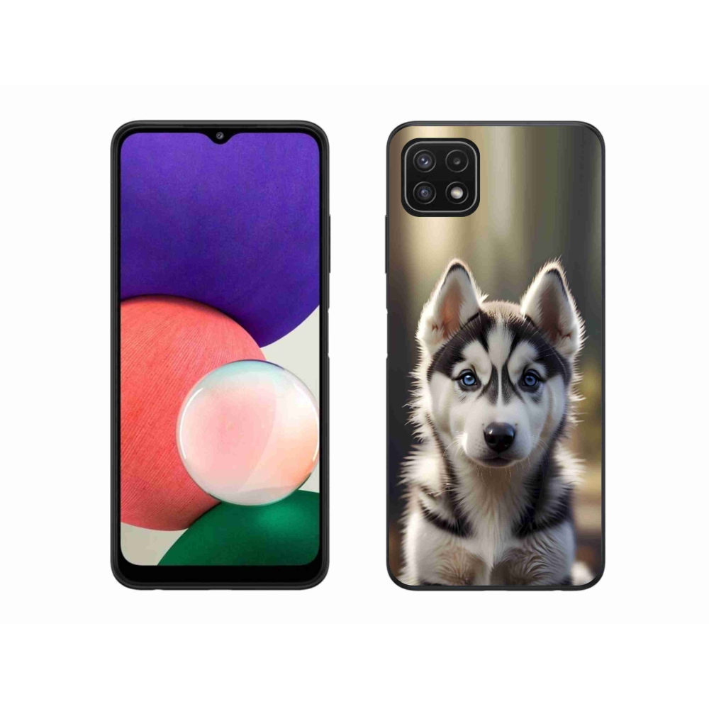 Gelový kryt mmCase na Samsung Galaxy A22 5G - roztomilý sibiřský husky