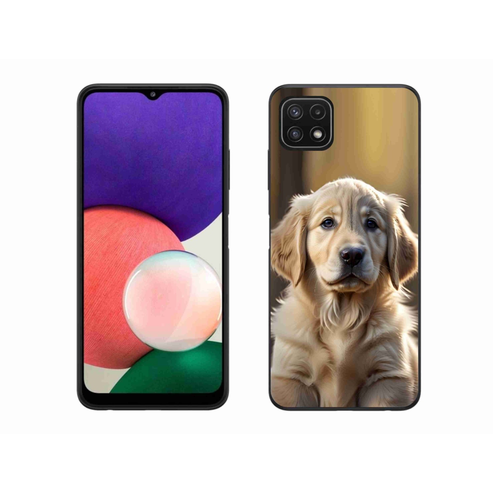 Gelový kryt mmCase na Samsung Galaxy A22 5G - roztomilý zlatý retrívr