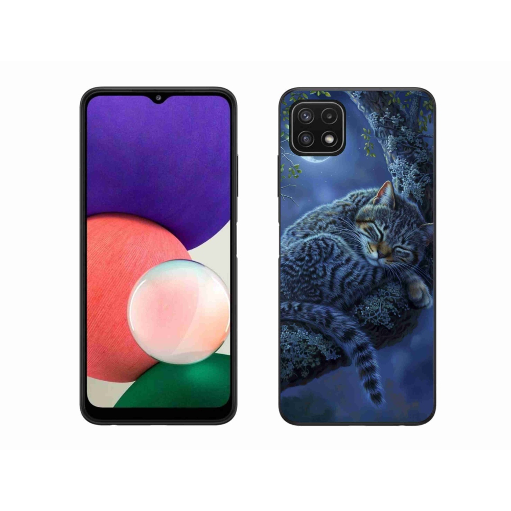 Gelový kryt mmCase na Samsung Galaxy A22 5G - spící kočka