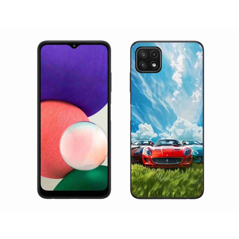 Gelový kryt mmCase na Samsung Galaxy A22 5G - sportovní vozy