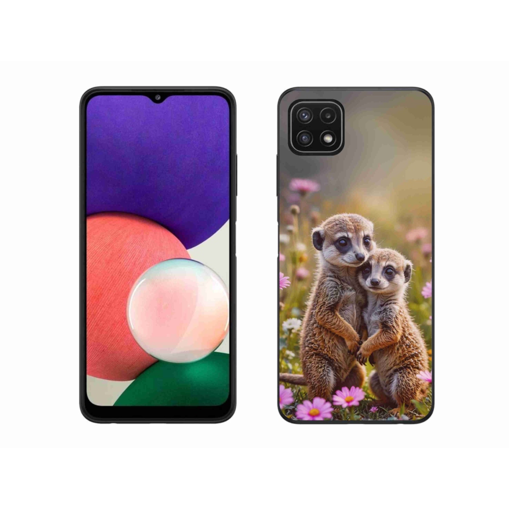 Gelový kryt mmCase na Samsung Galaxy A22 5G - surikatí duo
