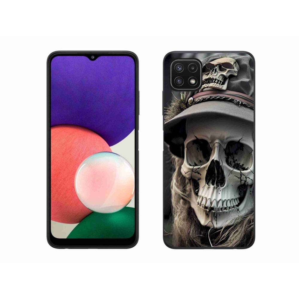 Gelový kryt mmCase na Samsung Galaxy A22 5G - temná lebka