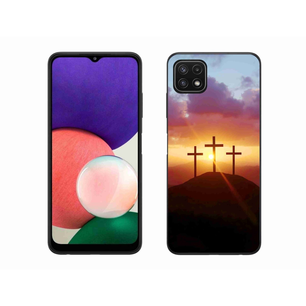 Gelový kryt mmCase na Samsung Galaxy A22 5G - tři kříže