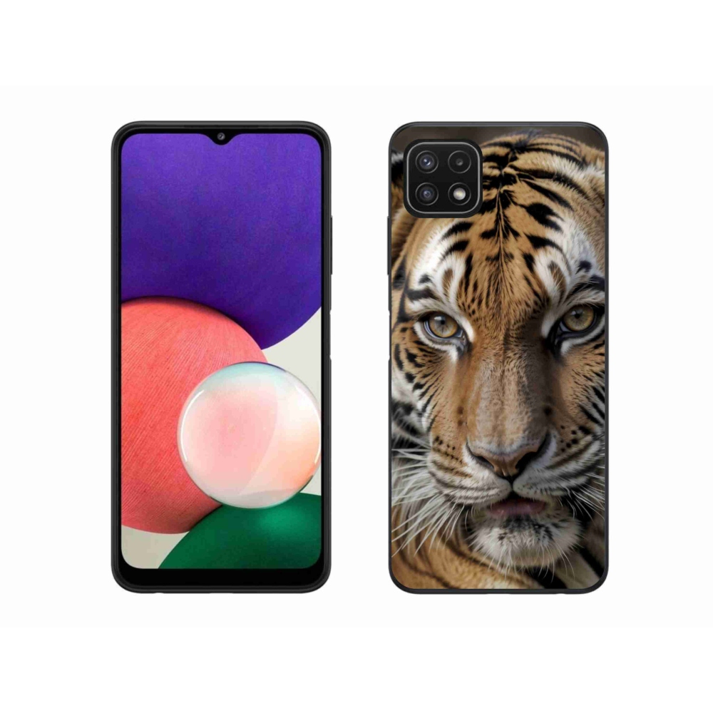 Gelový kryt mmCase na Samsung Galaxy A22 5G - tygří pohled