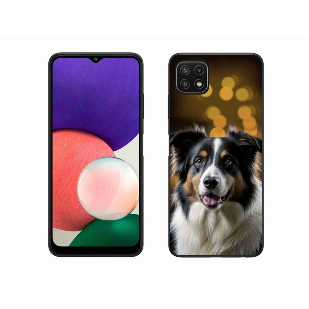 Gelový kryt mmCase na Samsung Galaxy A22 5G - usměvavý australský ovčák