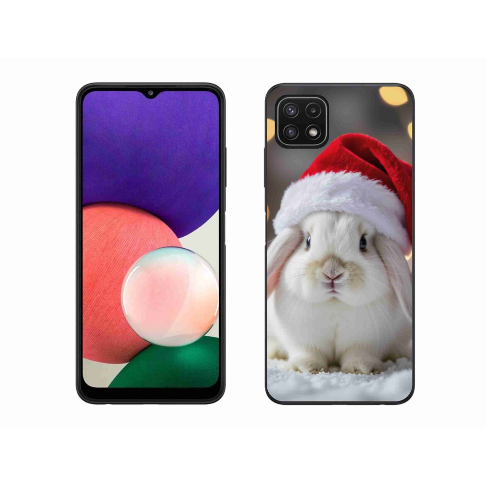 Gelový kryt mmCase na Samsung Galaxy A22 5G - vánoční králík