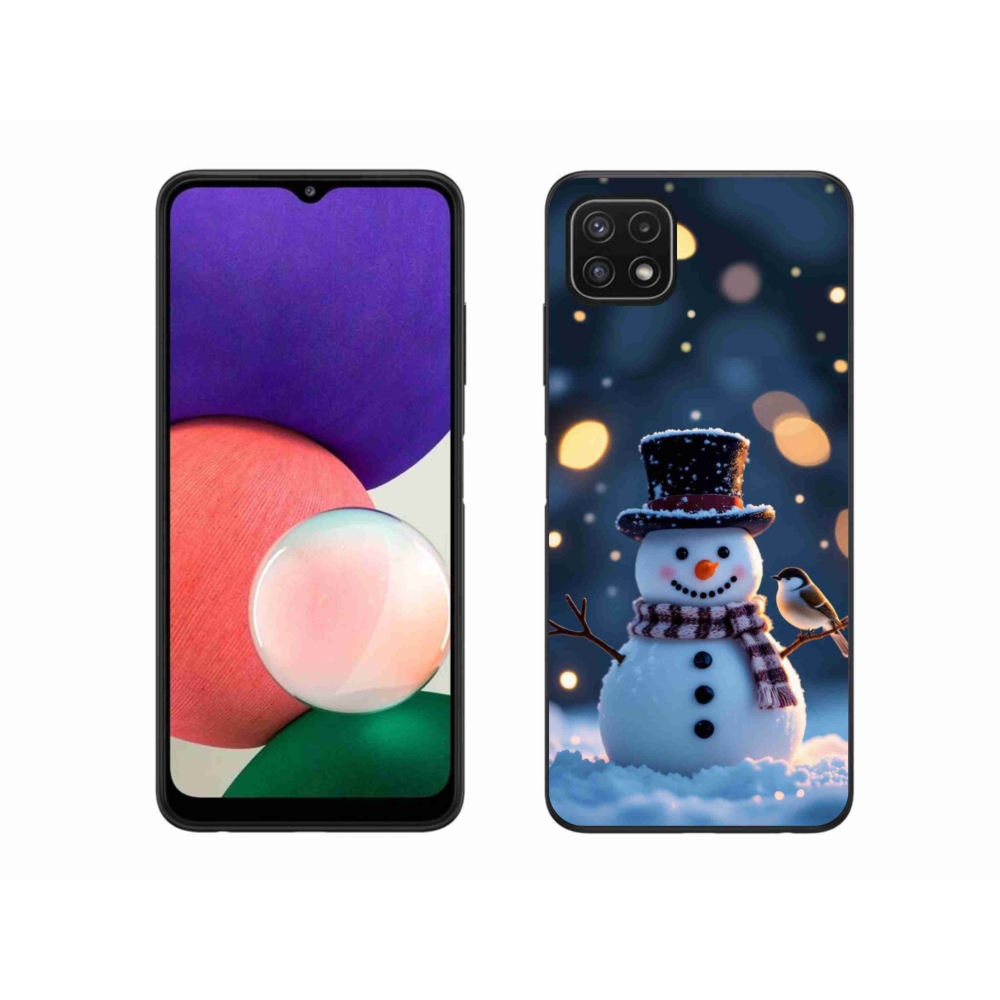 Gelový kryt mmCase na Samsung Galaxy A22 5G - vánoční sněhulák