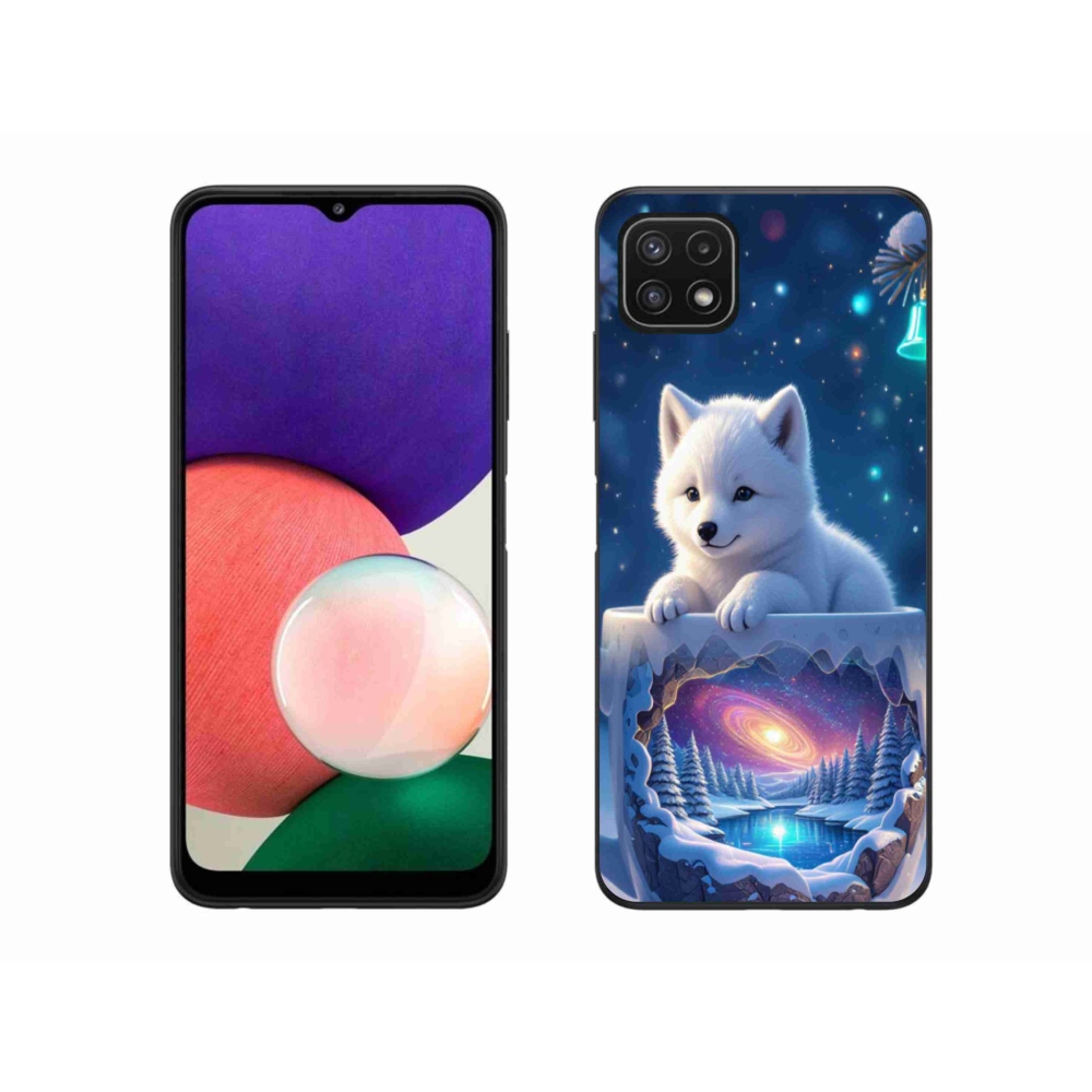 Gelový kryt mmCase na Samsung Galaxy A22 5G - vánoční štěně