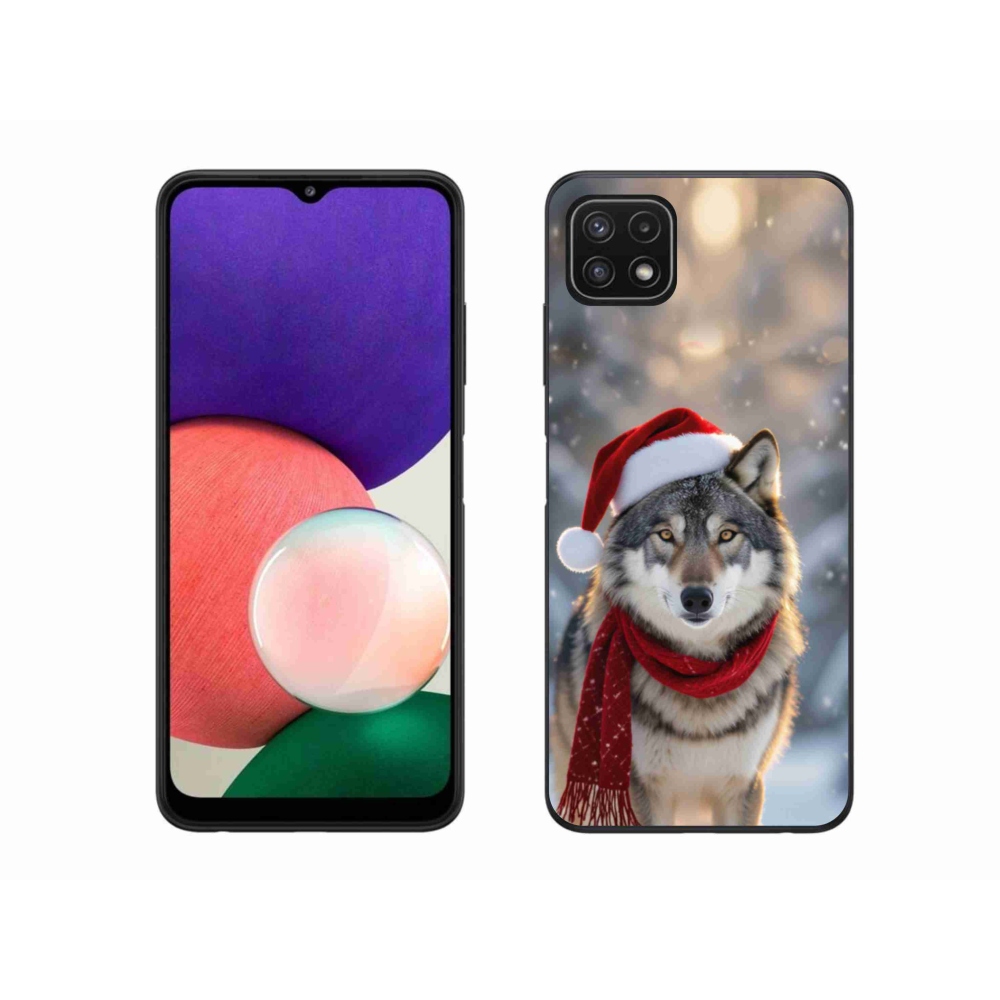 Gelový kryt mmCase na Samsung Galaxy A22 5G - vánoční vlk