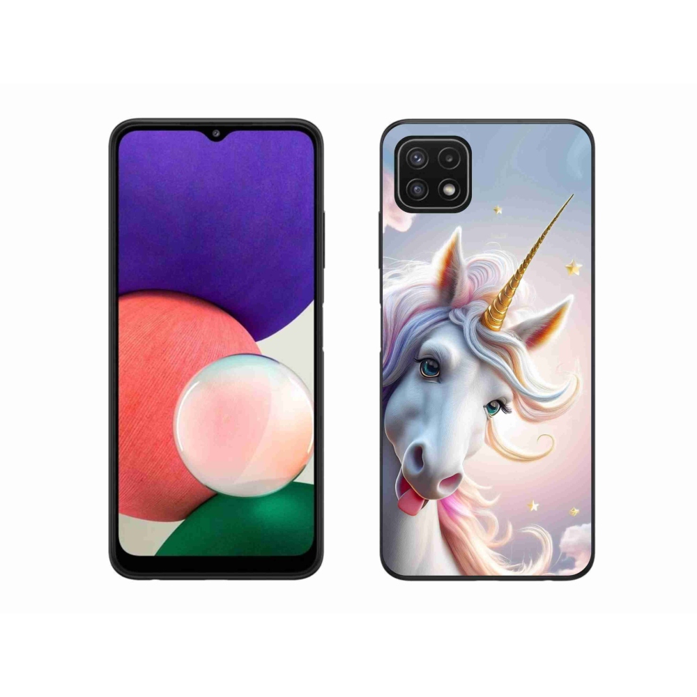 Gelový kryt mmCase na Samsung Galaxy A22 5G - veselý jednorožec