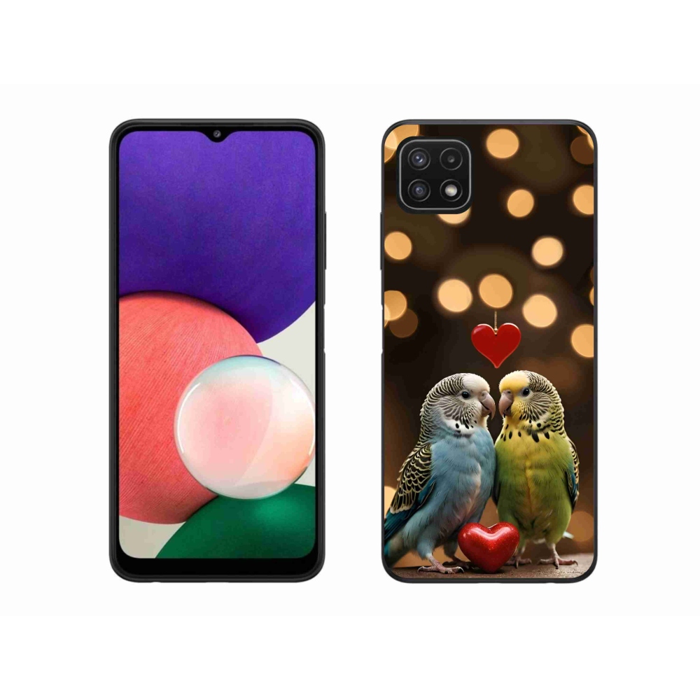 Gelový kryt mmCase na Samsung Galaxy A22 5G - zamilovaní papoušci
