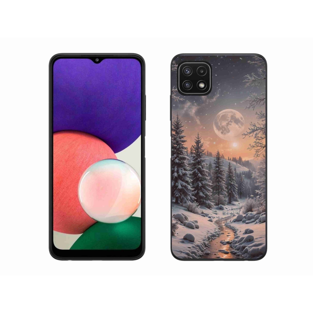 Gelový kryt mmCase na Samsung Galaxy A22 5G - zimní krajina 2