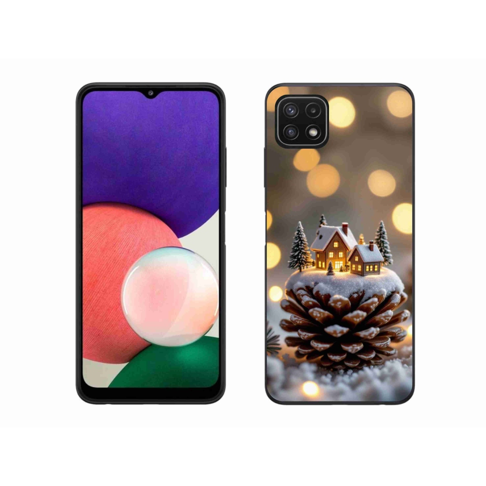 Gelový kryt mmCase na Samsung Galaxy A22 5G - zimní vesnička