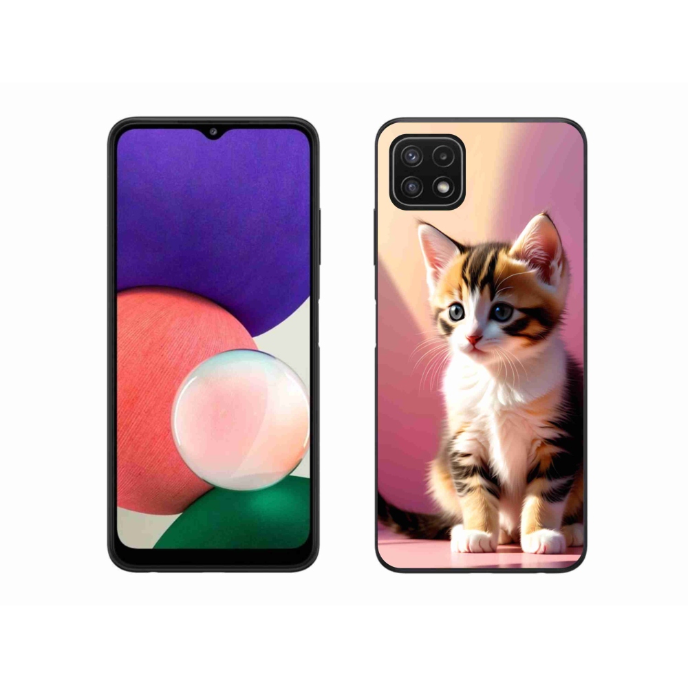Gelový kryt mmCase na Samsung Galaxy A22 5G - zvědavé kotě 2