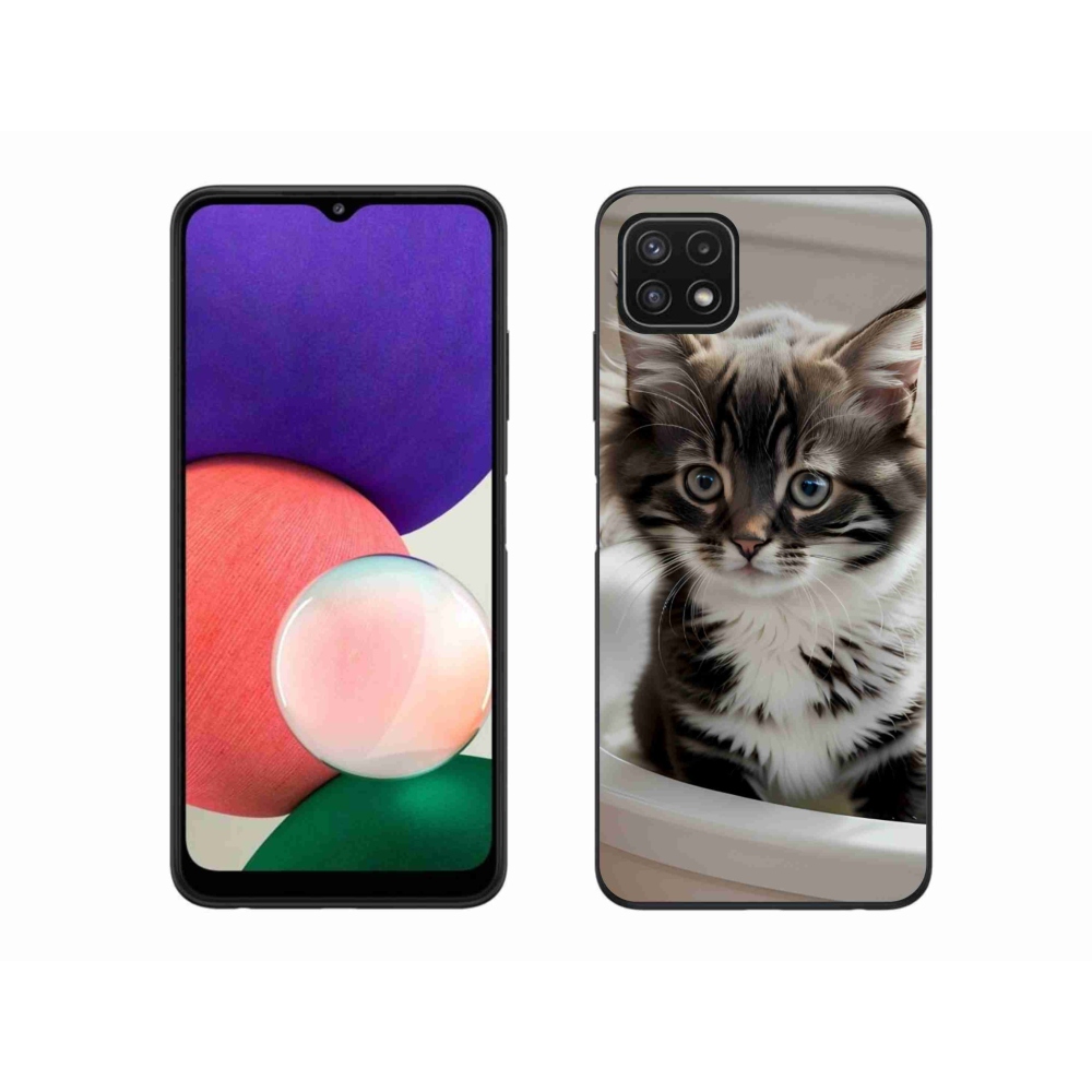Gelový kryt mmCase na Samsung Galaxy A22 5G - zvědavé kotě