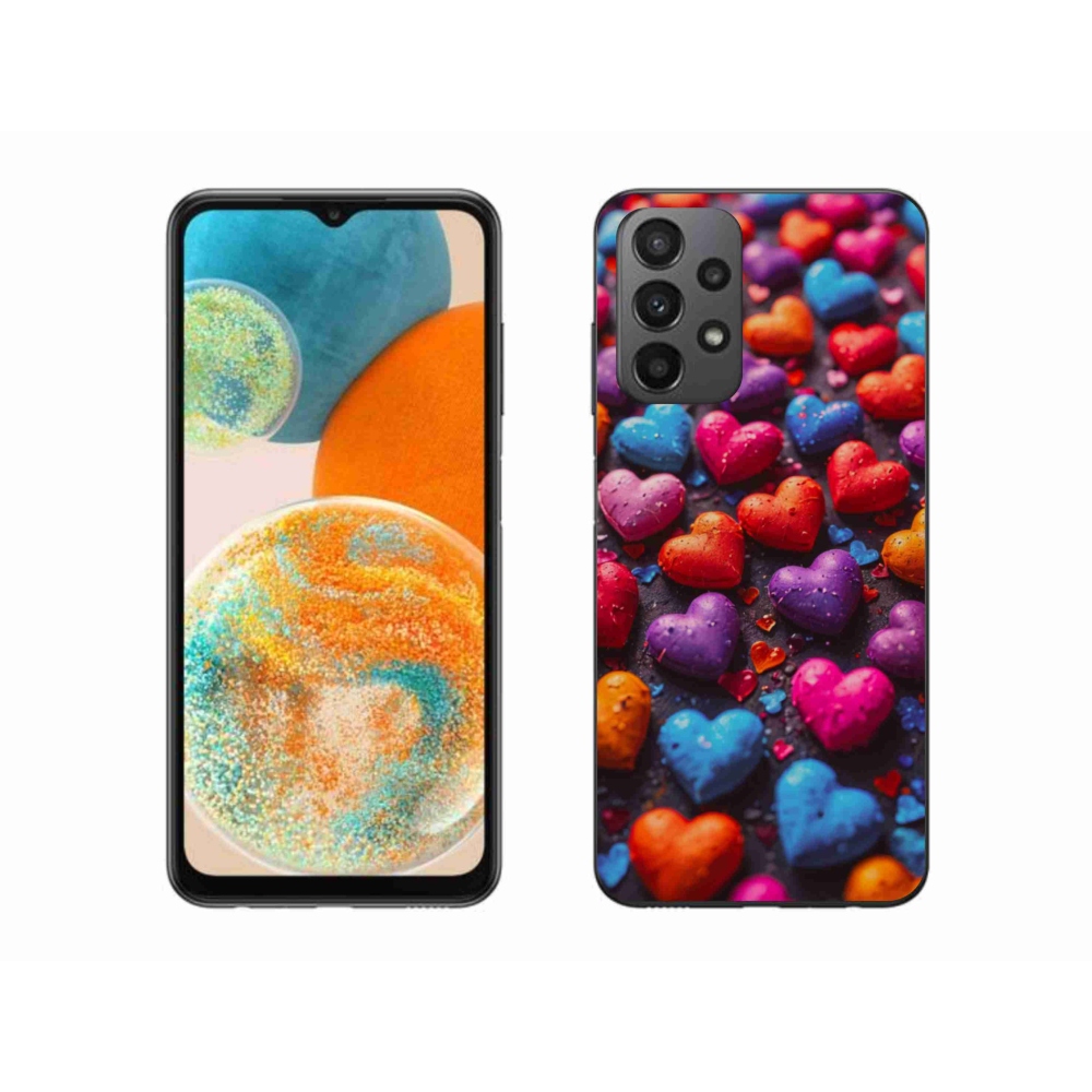 Gelový kryt mmCase na Samsung Galaxy A23 4G/5G - barevná srdce