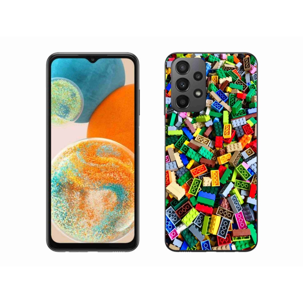 Gelový kryt mmCase na Samsung Galaxy A23 4G/5G - barevné stavební kostky