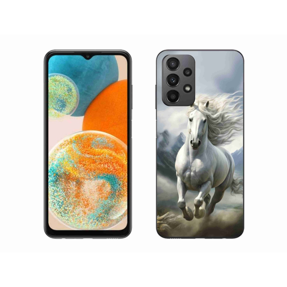 Gelový kryt mmCase na Samsung Galaxy A23 4G/5G - běžící bílý kůň 3