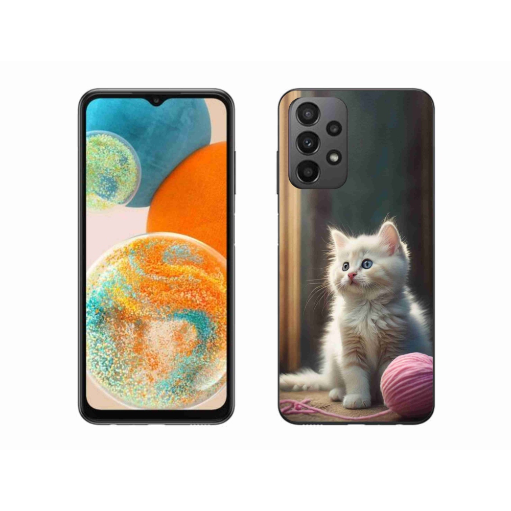 Gelový kryt mmCase na Samsung Galaxy A23 4G/5G - bílé kotě 2