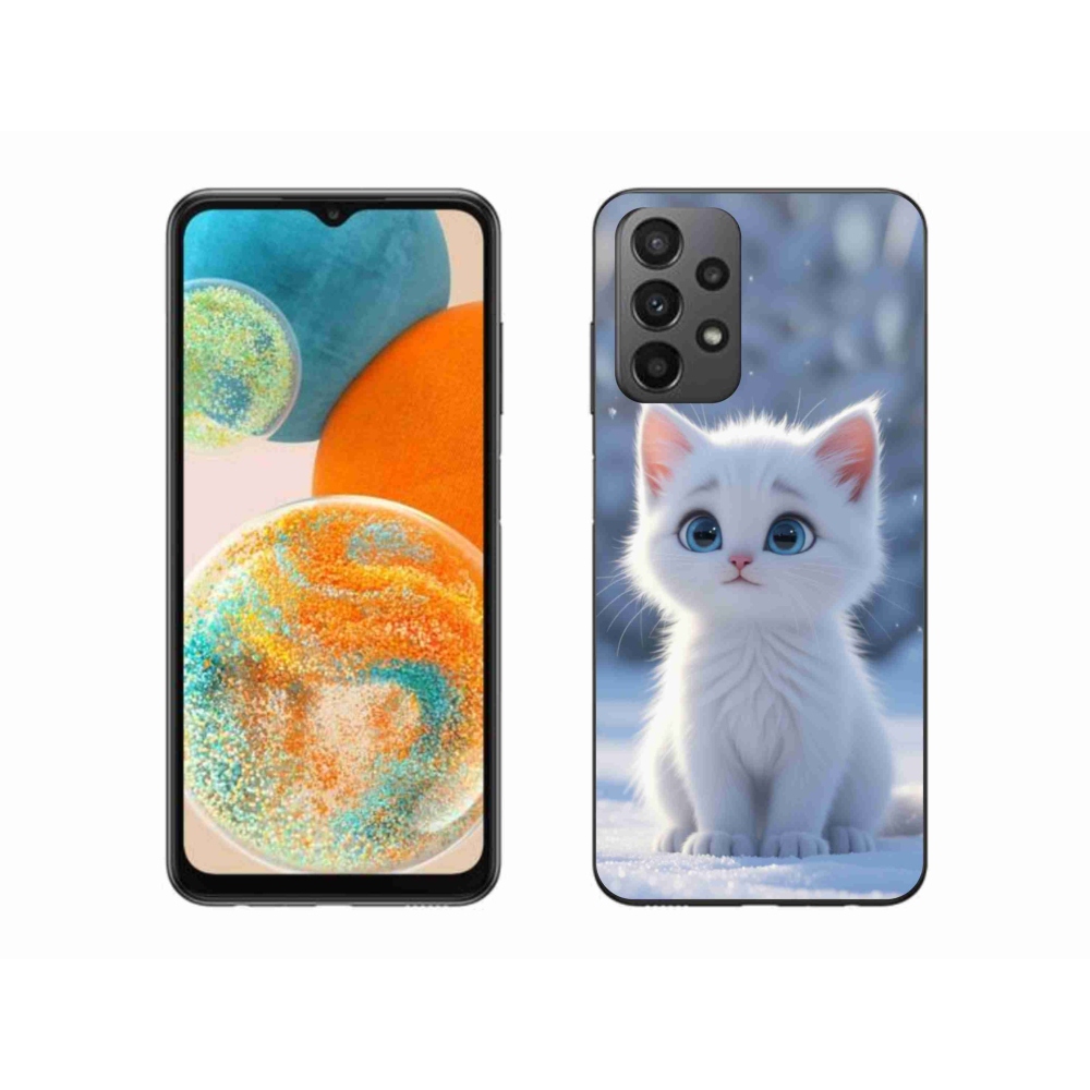 Gelový kryt mmCase na Samsung Galaxy A23 4G/5G - bílé kotě 3