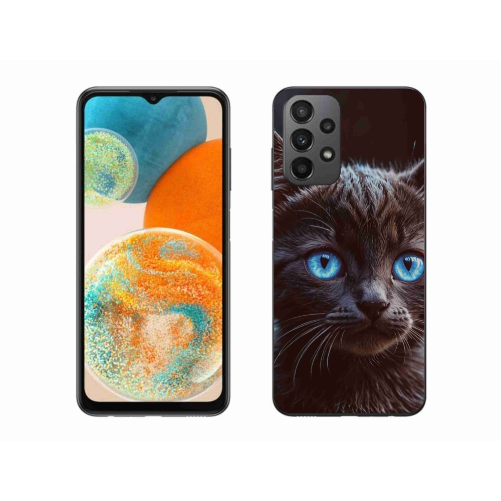 Gelový kryt mmCase na Samsung Galaxy A23 4G/5G - černé kotě 2